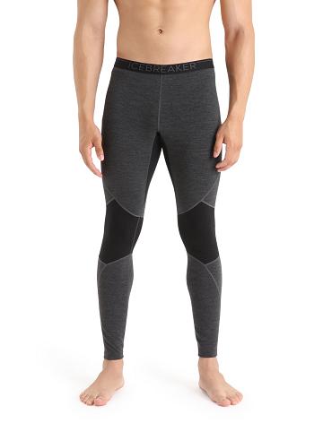 Men's Icebreaker BodyfitZone™ Merino 260 Zone Thermal Leggings Base Layers Jet Heather / Black | CA 1554CTVE